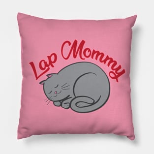 Lap Mommy (grey cat) Pillow