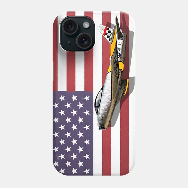 North American Sabre on the US flag Phone Case by Pitmatic