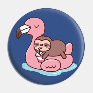 Chilling flamingo sloth beach 2 Pin