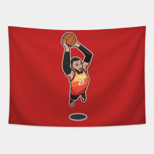 Rudy Gobert Cartoon Style Tapestry by ray1007