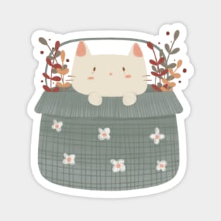 Cat in a basket Magnet