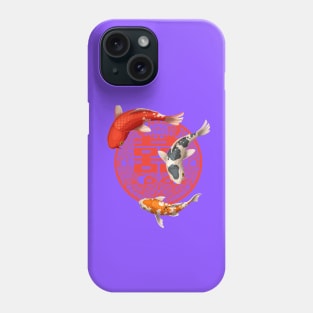 Double Happiness Koi Fish Light Purple with Red Symbol - Hong Kong Retro Phone Case