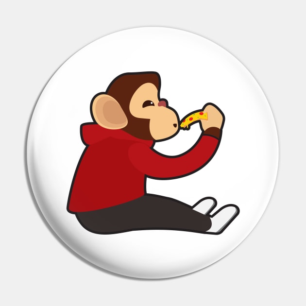 Monkey with Piece of Pizza Pin by Markus Schnabel