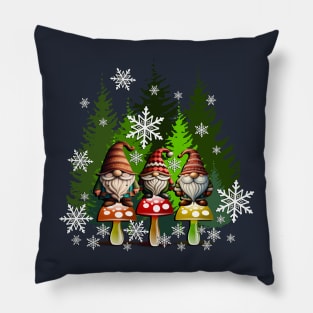 Christmas Gnomes Winter Garden Gnomies Pillow