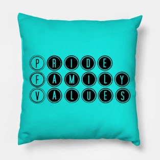 Pride Family Values Logo Tee Pillow