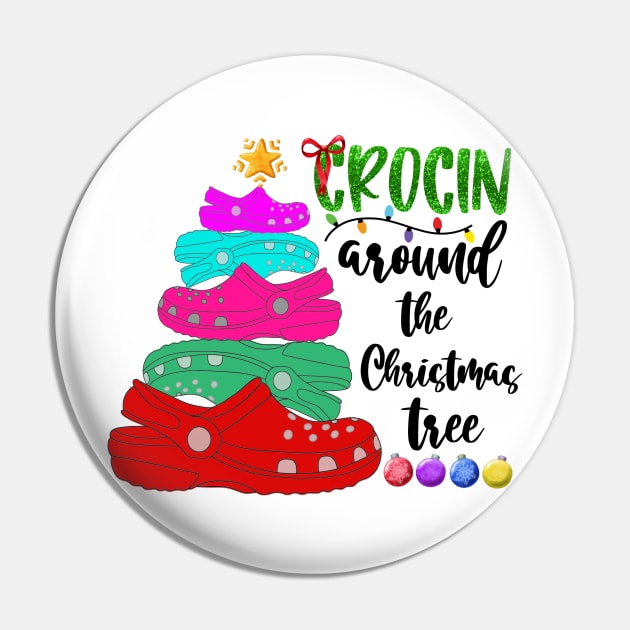 Crocin Around The Christmas Tree Funny Xmas Tree Pin by Apparel-Kingdom