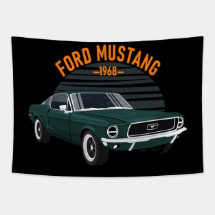 Classic Car  Mustang 1968 Dark Green Tapestry