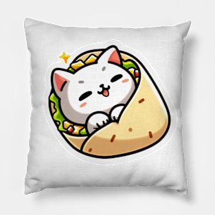 burrito kitty Pillow