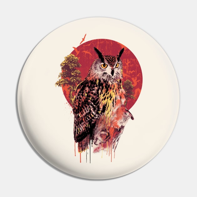 Owl Red Pin by rizapeker