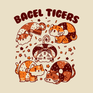 Bagel Tigers Breakfast Animals by Tobe Fonseca T-Shirt