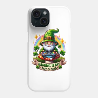 St. Patrick's Day Gamer Gnome Phone Case