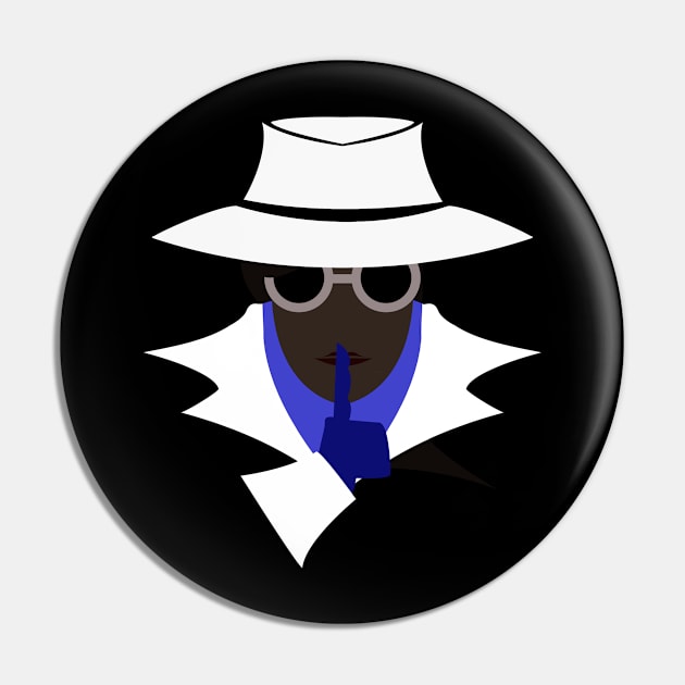 Lady White shush (afro): A Cybersecurity Design Pin by McNerdic