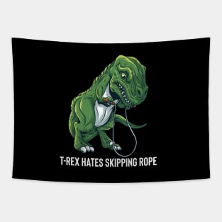 T-Rex Hates Skipping Rope Dinosaur Tapestry