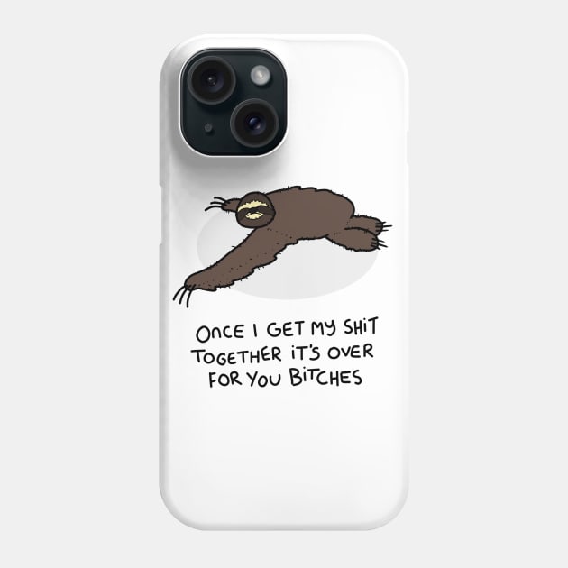 Grumpy Sloth Phone Case by grumpyanimals