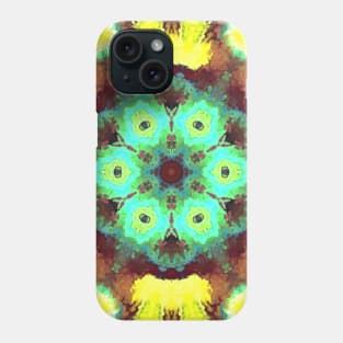 Psychedelic Hippie Flower Green and Yellow Phone Case