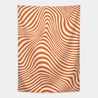 Orange Liquid Marble 70s Retro Op Art Tapestry