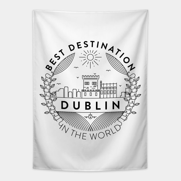 Dublin Minimal Badge Design Tapestry by kursatunsal