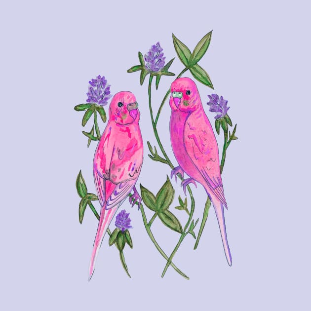 Pink budgies by deadblackpony