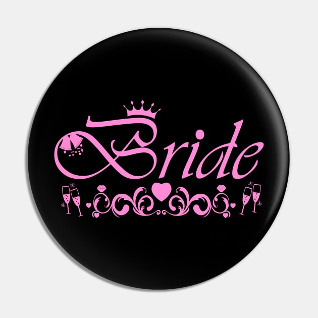 Bride - bachelorette party, (pink) Pin by FashionBlack