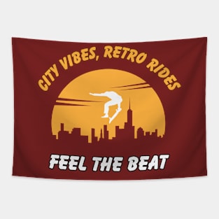 City Vibes, Retro Rides! Skate Tapestry