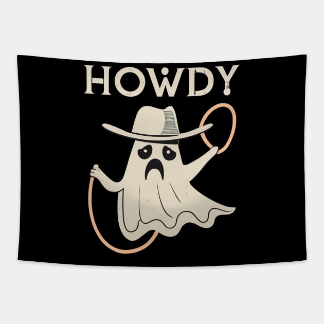 Howdy Ghost || Cute Halloween || Sad Ghost Tapestry by MotysDesigns