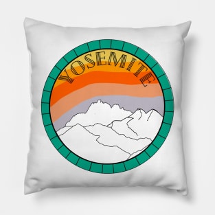 Aqua Yosemite Landscape Pillow