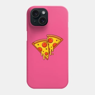 Pizza Melted Cartoon Vector Icon Illustration (2) Phone Case