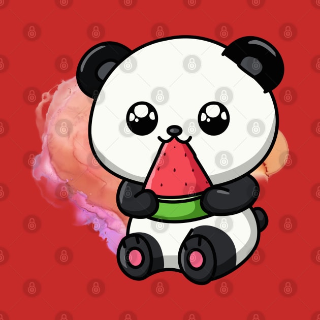 Cute Panda Eat Watermelon - Adorable Panda - Kawaii Panda by Suga Collection