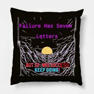 Rise Above: Motivational Sunset with Powerful Message Pillow