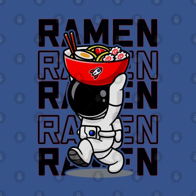 Ramen noodles, astronaut spaceman, Japanese noodles, food, japan by laverdeden