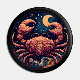 ZODIAC Cancer - Astrological CANCER - CANCER - ZODIAC sign - Van Gogh style - 18 Pin