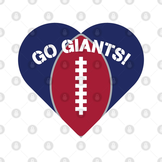 Heart Shaped New York Giants by Rad Love