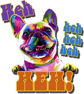 Psychedelic Laughing Bulldog Magnet
