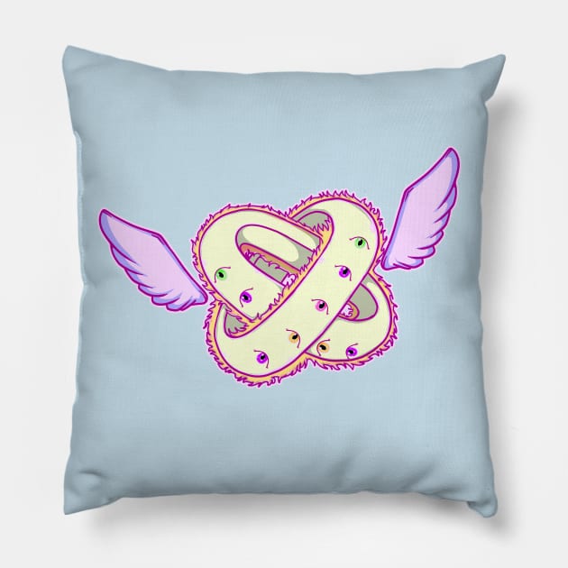 Cute Old Testament Biblical Angel Ophanim Pillow by Witchy Ways