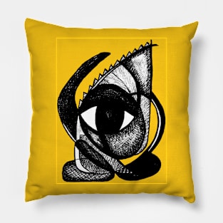 "I see you" - African Symbolic Surrealist Art - Yellow Pillow