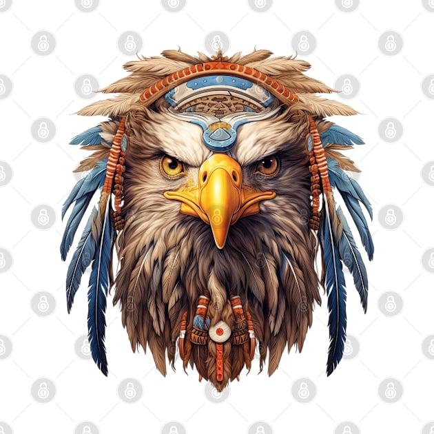 Native American Eagle Portrait by Chromatic Fusion Studio