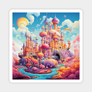 Bright Colored Fantasy Castle Magnet