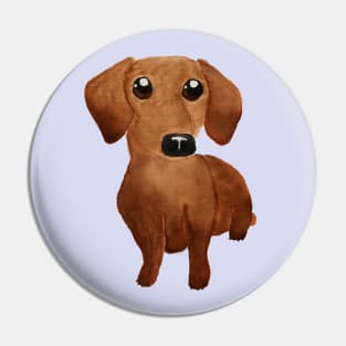 Watercolor cute dachshund puppy Pin