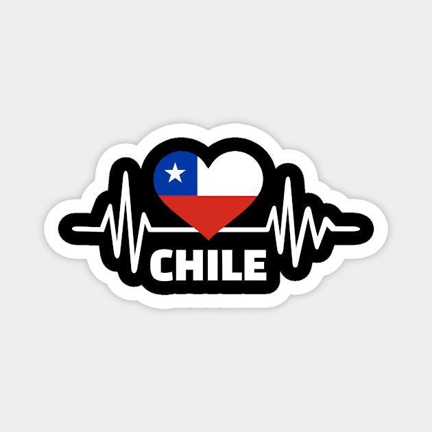 Chile heartbeat Magnet by Designzz