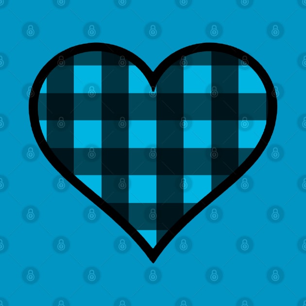 Blue and Black Buffalo Plaid Heart by bumblefuzzies