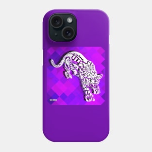 deep purple floral tiger ecopop Phone Case