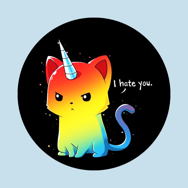 Cute Funny Colorful Angry Cat Kitten Sarcastic Humor Quote animal Lover Artwork by LazyMice