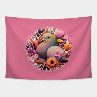 Floral Pigeon Tapestry