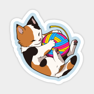 Pansexual Pride Calico Cat Magnet