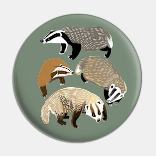 Eurasian Badgers #2 Pin