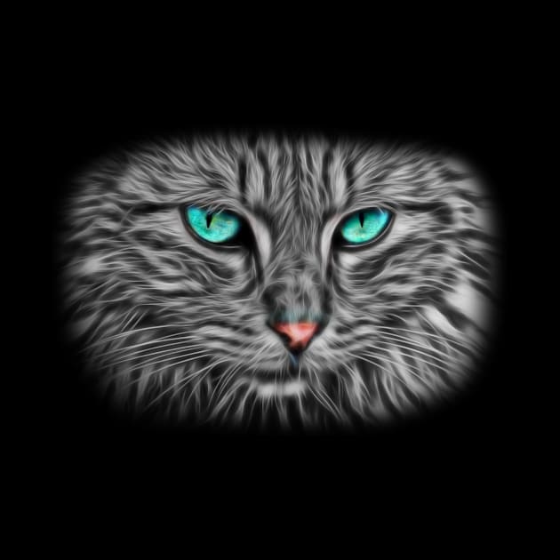 Adorable Cat Lover Artistic Fractal Illustration Art Gift by twizzler3b