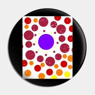 Bright Celestial Circles, Dots, Hearts, and Stars Pattern Pin