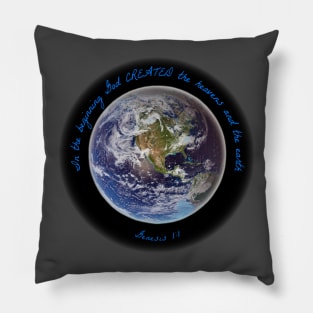 In the beginning God created the heavens and the earth Pillow