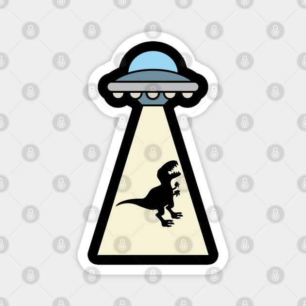 Funny Dinosaur UFO Alien Abduction Magnet by TwistedCharm