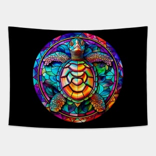 Stained Glass Turtle Art Tapestry